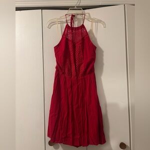 Red Francesca’s halter dress